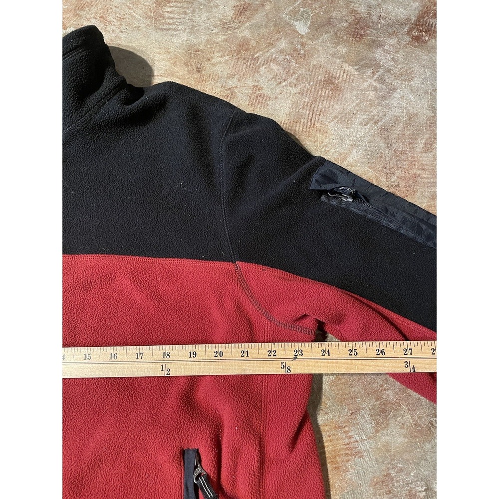 Vintage 90s GAP Fleece Black Red‎ Pullover Jacket Men's Sz L - Picture 6 of 10